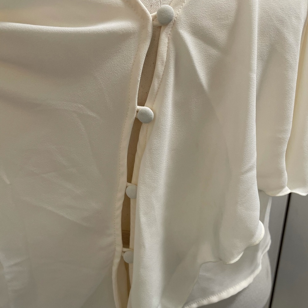 Zara Basic Collection Flowy Button Top - image 4